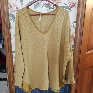 XCVI Mustard Knit Top